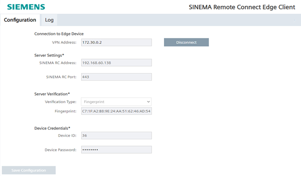 SINEMA Remote Connect Edge Client